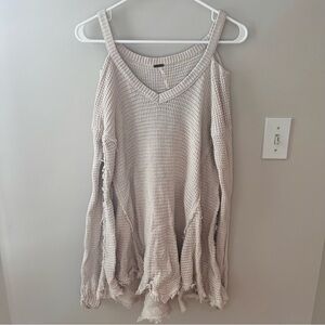 Free People Cold Shoulder Ivory Sweater